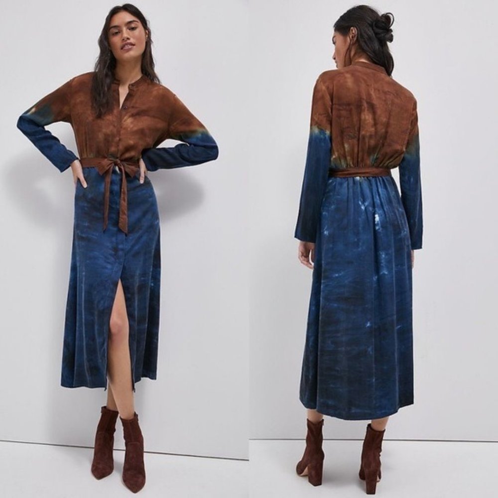 Anthro Cloth/Stone Perla Tie-Dye Shirtdress